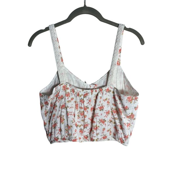 American Eagle Women's Size Small Floral Cropped Top Tank - Picture 2 of 5
